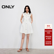 ONLY2025夏季新款通勤風(fēng)收腰墊肩無(wú)袖短裙牛仔連衣裙女|125242004 J2G 米白色 L
