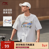 李寧短袖T恤文化衫男女同款LOGO字母印花圓領(lǐng)運動(dòng)服AHSU745