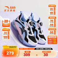 安踏兒童運動(dòng)鞋女大童鞋春秋季新款旋鈕科技氣墊緩震UFO系列天眼跑鞋 【UFO5.0】黑/安踏白/藍-3 35