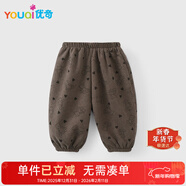 優(yōu)奇嬰兒褲子男女寶寶秋冬加絨休閑衛褲兒童早秋保暖褲加厚外穿束腳褲