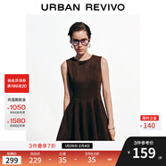 UR2025秋季新款女休閑蝴蝶結無(wú)袖收腰超短款連衣裙UYY750131 深咖棕 XS