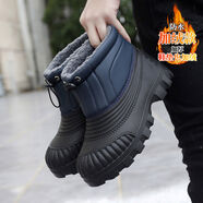 南極人雪地靴男款冬季加絨保暖加厚東北棉鞋皮毛一體防潑水防寒高筒棉靴 藍色 40 40現貨速發(fā)