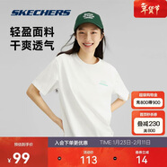 斯凱奇夏季男女情侶同款繽紛休閑系列透氣半袖針織短袖T恤L223U165