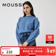 moussy新品設計感通勤后背開(kāi)叉系帶針織衫028GAG70-5050 110藍色 00020/F
