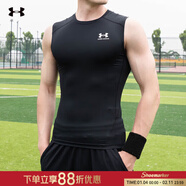 安德瑪（Under Armour）長(cháng)袖t恤男  2026春季新款跑步透氣肌肉塑形訓練運動(dòng)健身速干衣 黑色【健身背心】 建議選大兩碼 2XL 185/104A