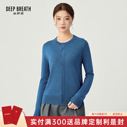 深呼吸DEEP BREATH女裝可機洗純羊毛針織開(kāi)衫女A400732 深海藍 【1-3、5-7碼預售1.31發(fā)】 L (4)