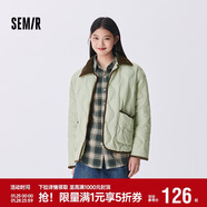 森馬（Semir）羽絨服女中長(cháng)款輕薄拼接燈芯絨翻領(lǐng)2024冬季三防外套109724113004