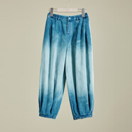 小日著(zhù)原創(chuàng  )設計童裝春秋兒童時(shí)尚休閑寬松漸變牛仔燈籠褲TC3183K0 天空藍 110 cm