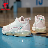 喬丹（QIAODAN）籃球鞋女子實(shí)戰冬季皮面專(zhuān)業(yè)運動(dòng)鞋初中生新款耐磨防滑女學(xué)生球鞋 象牙色/云粉色 后掌氣墊款 37