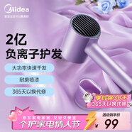 美的（Midea）2億負離子護發(fā)電吹風(fēng) 家用吹風(fēng)筒 大功率不傷發(fā)快干 吹風(fēng)機大風(fēng)力 MB-AJ0504極光紫 年會(huì )獎品推薦