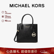 MICHAEL KORS新年禮物奢侈品MK女士包包MERCER手提單肩斜挎包風(fēng)琴包 中號 黑色