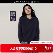 佐丹奴【韓國明星同款】針織衫女純羊毛純色寬松圓領(lǐng)毛衣05355718