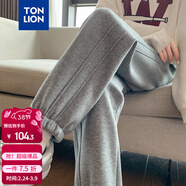 唐獅（TonLion）2024女束腳顯瘦休閑側拼衛褲WP 無(wú)絨款/中麻灰/二批 XL 