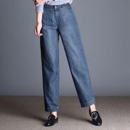 AEMAPE高腰牛仔褲女寬松燈籠褲2026新款春秋季闊腿哈倫褲老爹蘿卜褲百搭 深藍色  M 27 碼丨建議90-100斤