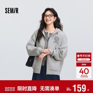 森馬（Semir）外套女春季連帽字母刺繡寬松落肩夾克分割學(xué)院風(fēng)上衣101125108002