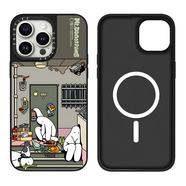 何健弓CAS【華強北】適用iPhone16promax手機殼16pro/14/13大白先生加班16女款12亞克力15補妝鏡16plus女 CASE-【CS#15818大白先生】-正版銀6 iPhone