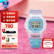 卡西歐（CASIO）【新年禮物】手表女BABY-G系列多功能運動(dòng)石英日韓表 BGD-565GC-2藍色透明款