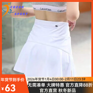 COZOK專(zhuān)業(yè)運動(dòng)短裙褲女高腰防走光含內襯健身跑步瑜伽褲裙口袋拉鏈褲裙 893白色__口袋拉鏈 S _建議80-90斤
