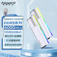 阿斯加特（Asgard）32GB(16GBx2) DDR5 6000 臺式機內存條 女武神·瓦爾基里II代 RGB燈條 海力士M-die CL30 極地白