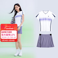 川崎（KAWASAKI）羽毛球服女神運動(dòng)套裝女夏季短袖T恤運動(dòng)裙繁花似錦運動(dòng)服速干衣 優(yōu)雅紫套裝A S