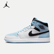 耐克（NIKE）aj1男鞋 Air Jordan 1 mid 喬1中幫男子灰白黑休閑運動籃球鞋 DV1308-104 北卡藍 44