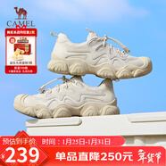 駱駝（CAMEL）丑萌登山鞋4.0 山系徒步鞋女增高戶(hù)外休閑鞋 L25S469032 米/金 37