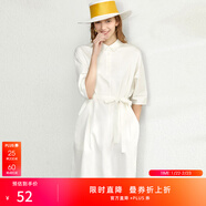 AMII女裝2025赫本風(fēng)法式氣質(zhì)連衣裙夏季新款五分袖收腰顯瘦中 米白（12030052） XS 150/76A