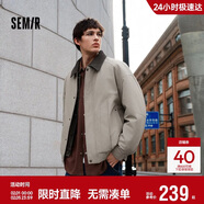 森馬（Semir）棉服男假兩件飛行員拼接牛仔棉衣2025年oversize冬109725112106
