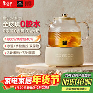 WORLD KITCHEN美國康寧養生壺全玻璃恒溫壺煮茶壺煮茶器1L辦公室必備家用花茶壺燉煮燒水壺0膠和0拼接（標準款）