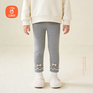 貝瑞加（Babyprints）女童打底褲秋冬寶寶加絨棉褲女孩加厚長(cháng)褲兒童保暖褲子 淺灰140