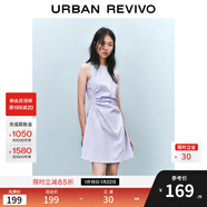 UR2025春季新款女摩登氣質(zhì)褶皺收腰顯瘦無(wú)袖連衣裙UYY750030 淡紫 S
