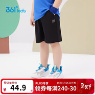 361°兒童短褲夏季男女童3-12歲透氣運動(dòng)褲梭織五分褲 黑 110