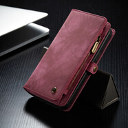 CaseMe適用蘋(píng)果12防摔手機殼新款iPhone13錢(qián)包手機皮套蘋(píng)果Xr商務(wù)保護套 紅色 iPhone7Plus/8Plus