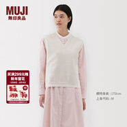MUJI女式 針織 V領(lǐng) 背心 馬甲 針織衫 25年春季 女裝 馬夾 BA1Q2A5S 米白色 L （165/88A）