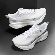 李寧（LI-NING）赤兔9PRO跑步鞋女款2026春季新款跑鞋全掌?緩震運動(dòng)鞋男ARPW002 赤兔9PRO 標準白/晶石灰 ARPW002-3 34 (210mm)