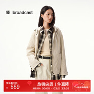 播假兩件拼接短外套女連帽寬松隨性上衣DDS4PD5236 W20既白 S