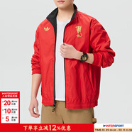 阿迪達斯（adidas）外套男 2026春季新款運動(dòng)休閑服時(shí)尚連帽防風(fēng)衣健身訓練夾克上衣 黑/淺猩紅/三葉草/兩面穿 2XL