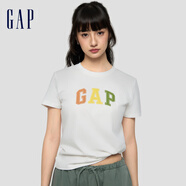 GAP女裝春款純棉經(jīng)典字母logo短袖T恤常規休閑上衣727460 白色 L (170/88A) 亞洲尺碼