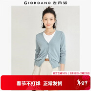 佐丹奴（Giordano）針織開(kāi)衫女小外套 純棉V領(lǐng)小衫女 外搭純色女外衣05350649