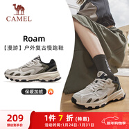 駱駝（CAMEL）漫游復古慢跑鞋女加絨運動(dòng)鞋子 K23S09L7014A 一度灰/綠 36