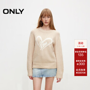 ONLY冬季休閑百搭圓領(lǐng)保暖寬松毛衣針織衫女|124413017 C01 城墻沙色 L 170/88A