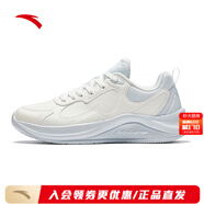 安踏|漫步2女鞋跑鞋運動(dòng)鞋網(wǎng)面透氣輕質(zhì)跑步鞋冬季減震 象牙白/淺霧灰-6 37.5