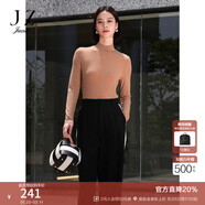 玖姿（JUZUI）商場(chǎng)同款柔軟云朵羊毛打底針織衫女2024秋款JWEQ80112 卡其 M