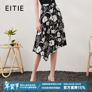 愛(ài)特愛(ài)（EITIE）動(dòng)感不規則高腰a字印花半身裙中長(cháng)裙顯瘦百搭夏季新款7006703 黑色20 S 155