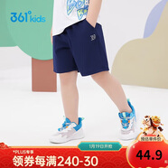 361°兒童短褲夏季男女童3-12歲透氣運動(dòng)褲梭織五分褲 藏青 101