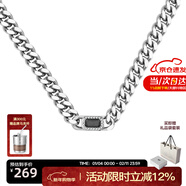 BABAMA留香灰鉆項鏈男生百搭款古巴鎖骨鏈送男朋友生日新年情人節禮物 白金色【原裝禮盒】