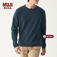 MUJI MUJI 男式 粗細不均棉線(xiàn) 華夫格編織 長(cháng)袖T恤 ABC05A0S 深海軍藍 S