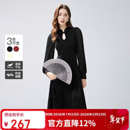 秋水伊人新中式針織連衣裙2025年冬季新款女裝新年戰袍國風(fēng)優(yōu)雅氣質(zhì)打底裙