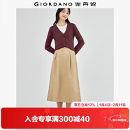 佐丹奴（Giordano）針織開(kāi)衫女小外套 純棉V領(lǐng)小衫女 外搭純色女外衣05350649