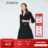 PORTS寶姿  新品商場(chǎng)同款連衣裙女裝修身連衣裙SN8D007HFD015 黑色 S (4)